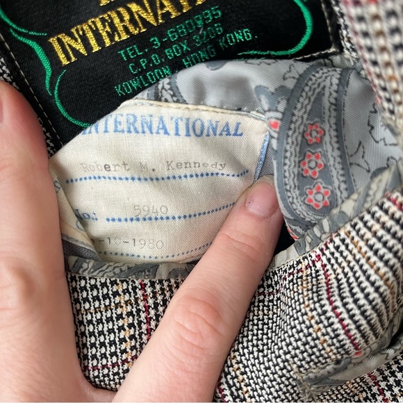 Vintage 1980s Impex International Blazer Hand Tailored Glen Plaid, 40R - Picture 7 of 11